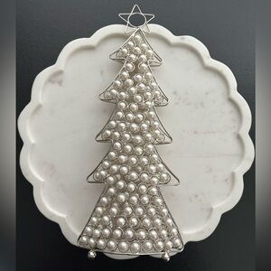 Rachel Zoe ~ Faux Pearl Christmas Tree with Star Decor 17 Inches